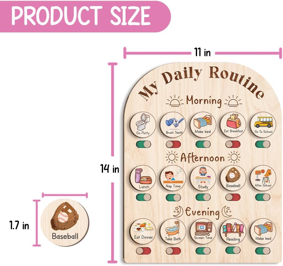 Wooden Daily Routine Chart for Kids