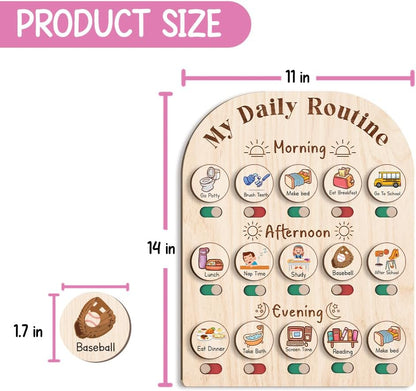 Wooden Daily Routine Chart for Kids