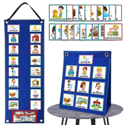 Kids Daily Routine & Visual Schedule Chart – Blue