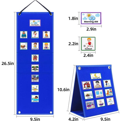 Kids Daily Routine & Visual Schedule Chart – Blue