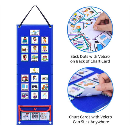 Kids Daily Routine & Visual Schedule Chart – Blue