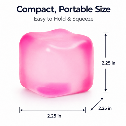 Red Stress Cube Fidget Squishy Slow Rising Squeeze Toy, Fun Sensory Stress Ball for Kids Adults Teens