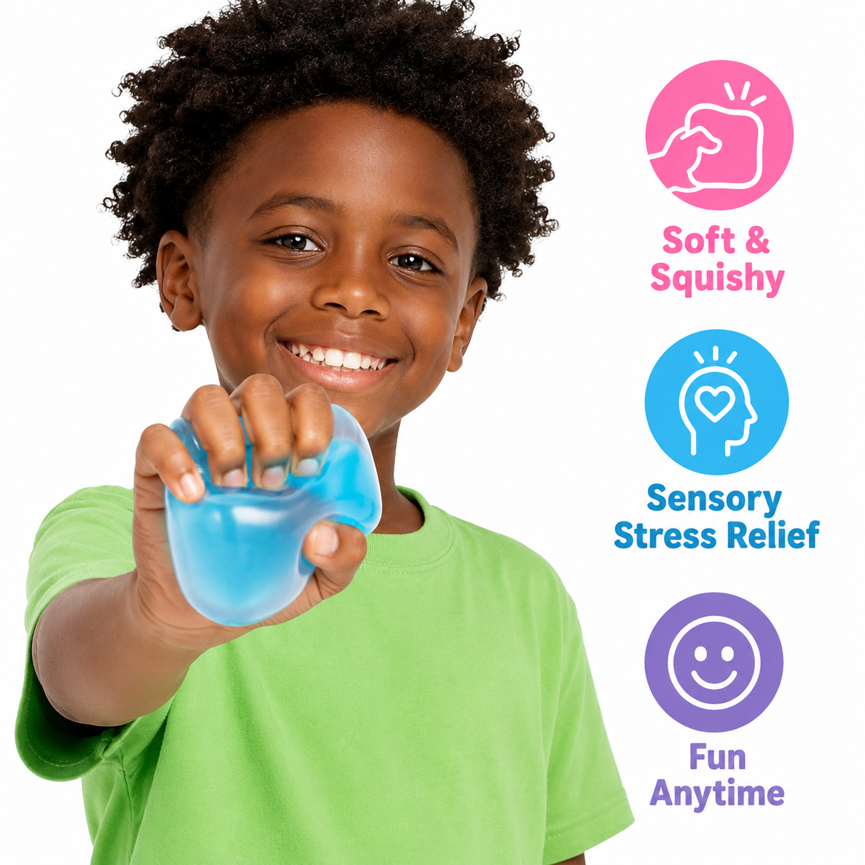 Green Stress Cube Fidget Squishy Slow Rising Stress Ball, Soft Sensory Anxiety Relief Toy for Home Office School