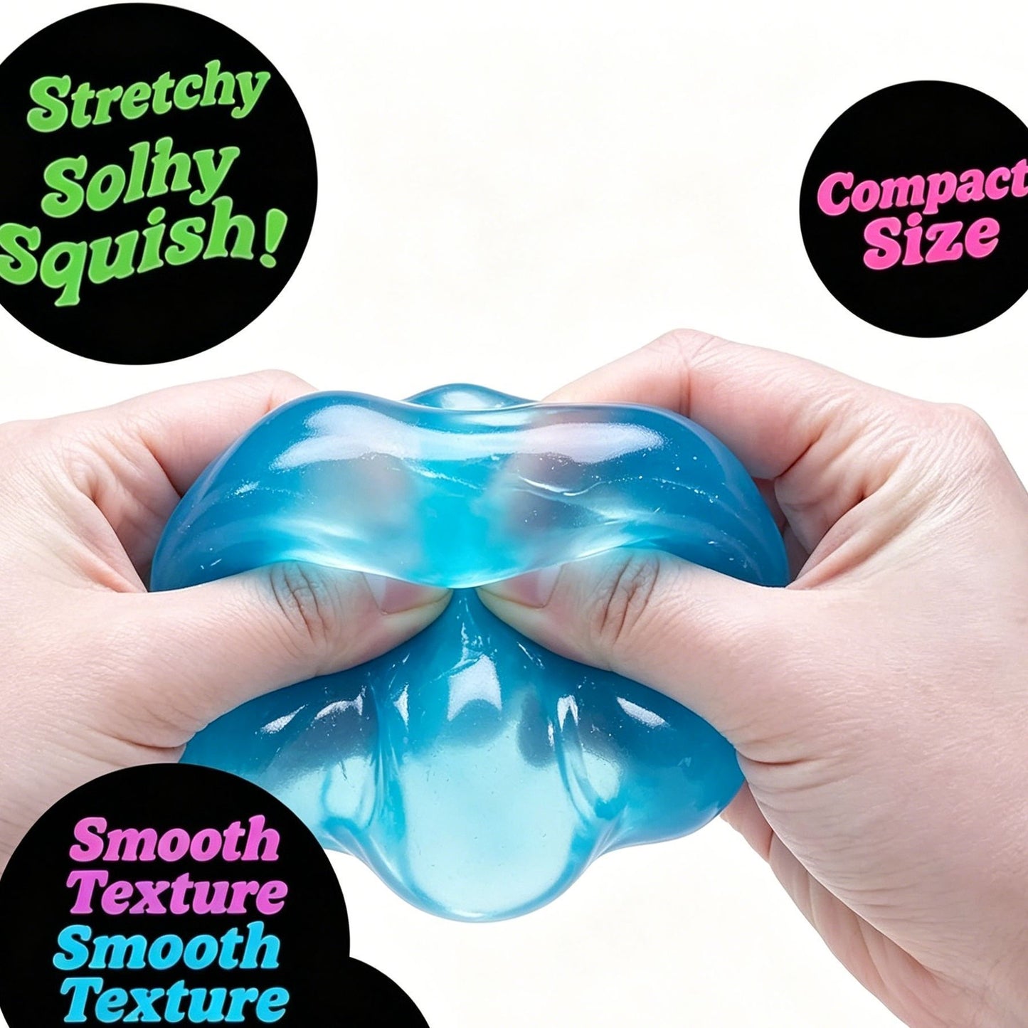 Soft Cube Squishy 5.6cm Mood Boost Fidget Toy (blue)