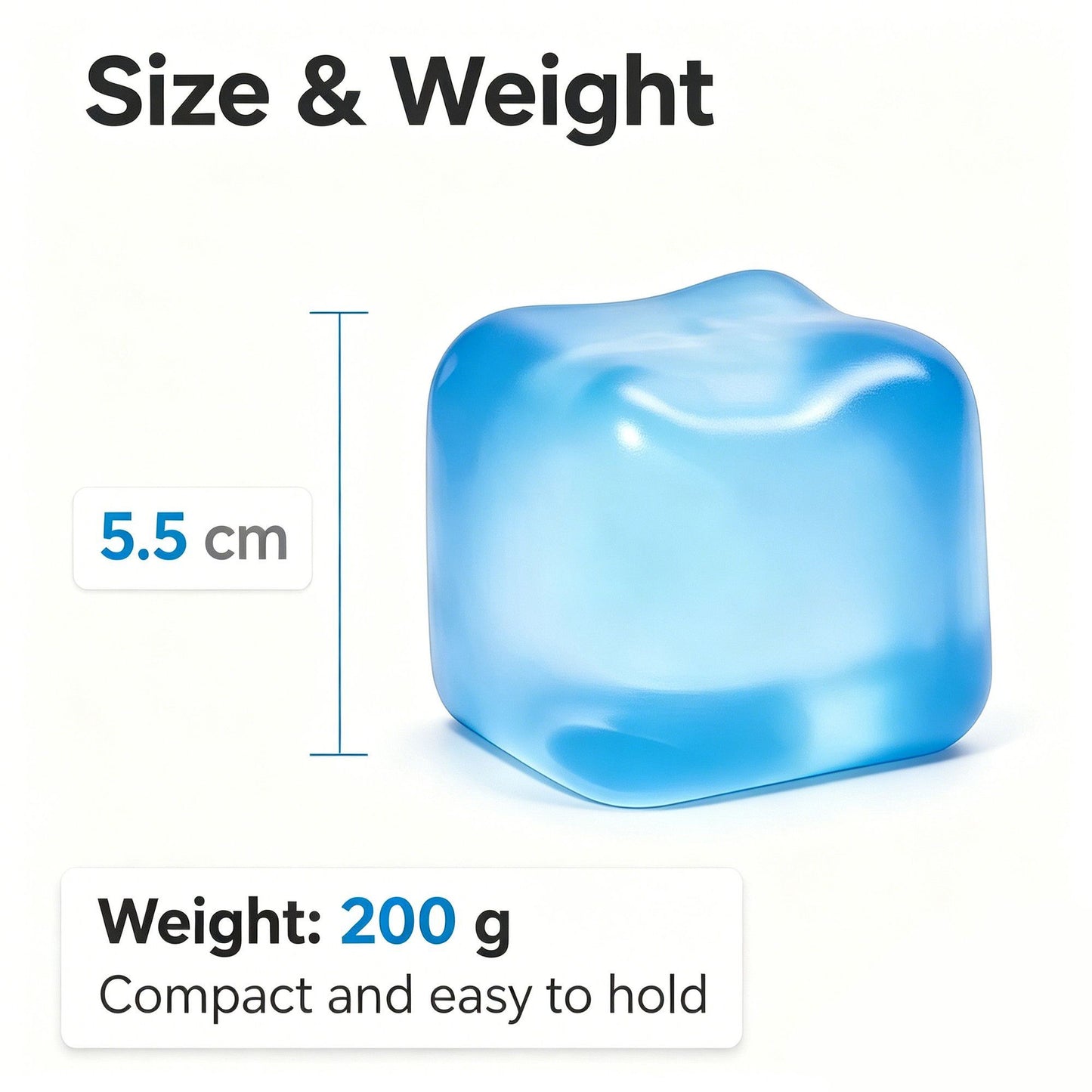Soft Cube Squishy 5.6cm Mood Boost Fidget Toy (blue)