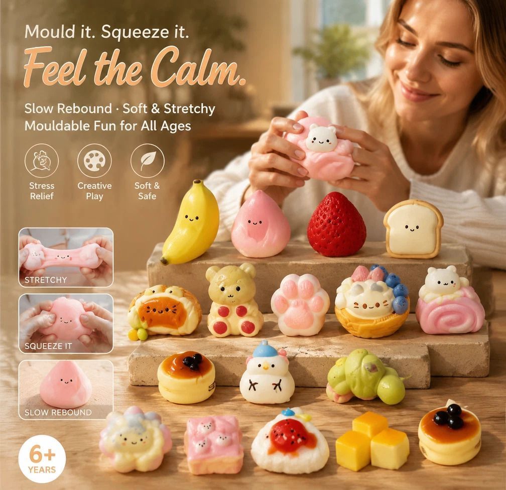Buttery Bear Squishy, Silky Mud Texture Cozy Indoor Fidget