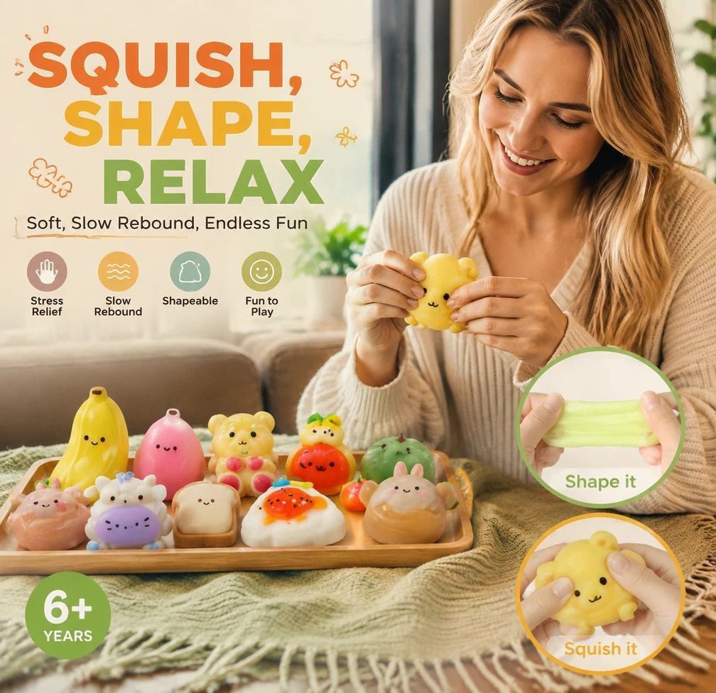 Buttery Bear Silky Mud Squishy 2 Pack, Cozy Indoor Fidget Duo