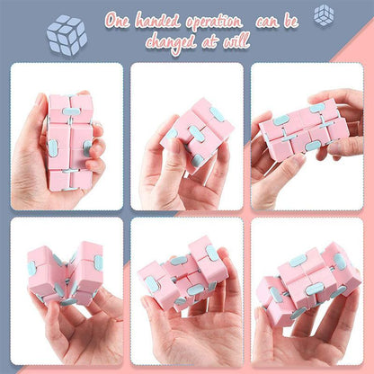 1pk Pastel Yellow Infinity Cube Fidget Toy Gift Box