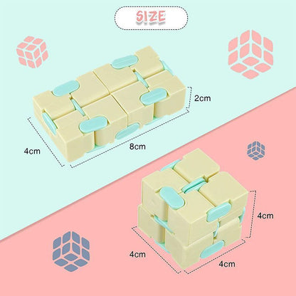 1pk Pastel Yellow Infinity Cube Fidget Toy Gift Box