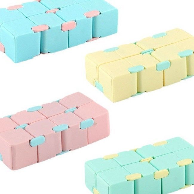 2pk Pastel Blue Macaron Infinity Fidget Cube