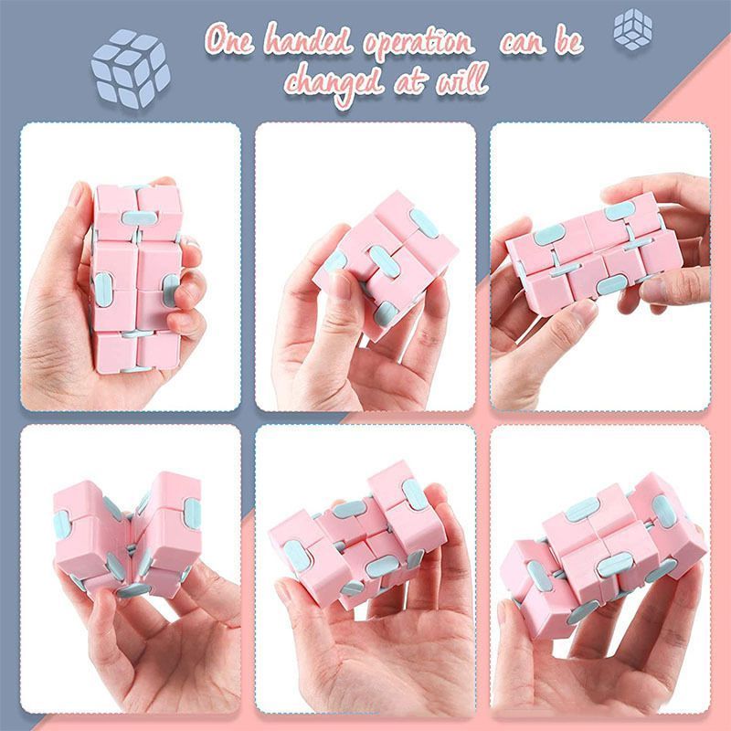 2pk Pastel Yellow Macaron Infinity Fidget Cube