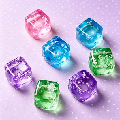 Purple Glitter Snowflake Ice Cube Squishy Toy