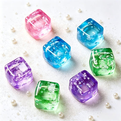 Purple Glitter Snowflake Ice Cube Squishy Toy