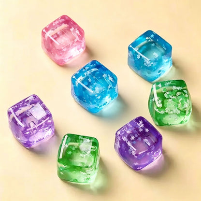 Purple Glitter Snowflake Ice Cube Squishy Toy