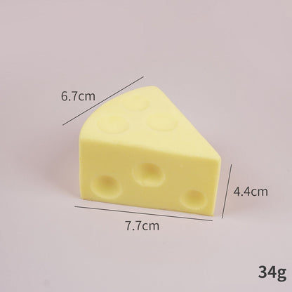 7.5cm Yellow Triangle Cheese Squishy Toy
