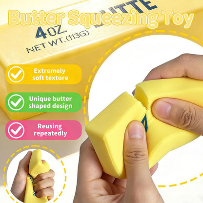 Slow Rebound Cute Butter Squeeze Stress Balls, 2026 New Realistic Soft Butter Stick Fidget Toy,Slow Rising Portable Squishy for Adults Anxiety & Stress Relief, Sensory Gifts for Office, Home（1pcs）