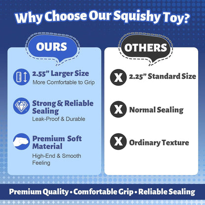 Oversized Dense Gel Stress Cube (2.55") - Anxiety Relief Fidget Toy - Larger, Firmer, Slow-Rise - Dual-Reinforced Leak-Proof Design - Premium Sensory Gift for Adults & Teens