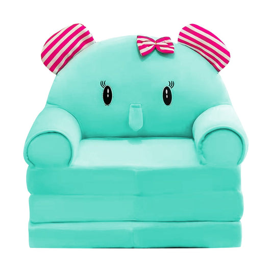 2-in-1 Elephant Foldable Kids Sofa Chair