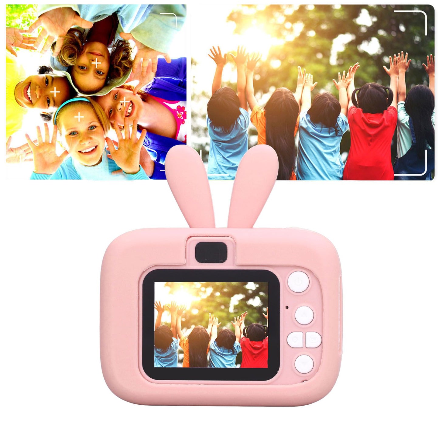 Kids Camera Digital 20MP Child Selfie Toy Toddler Christmas Birthday Gift Rabbit Shape 2in Pink