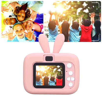 Kids Camera Digital 20MP Child Selfie Toy Toddler Christmas Birthday Gift Rabbit Shape 2in Pink