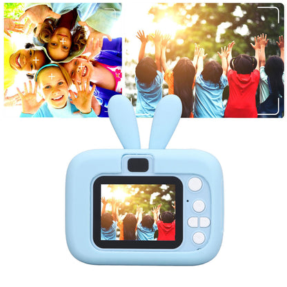 Kids Camera Digital 20MP Child Selfie Toy Toddler Christmas Birthday Gift Rabbit Shape 2in Blue