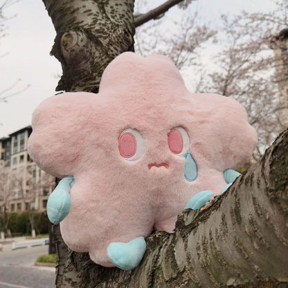 Flower Shape Plush Toy Crying Lively Stylish Stuffed Flower Toy for Living Room Balcony Office Pink 40 X 40cm