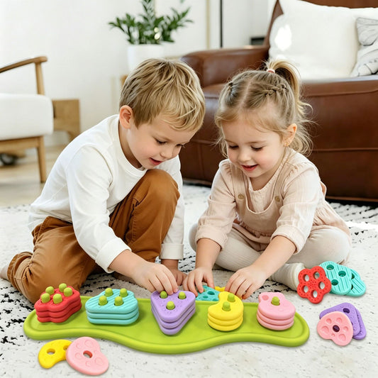 Silicone Colour, Shape & Number Sorting Toy – Green