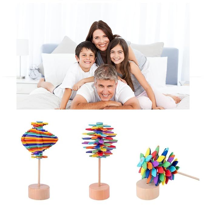 Wooden Rotating Lollipop Fidget Toy – Leaf – product image 4