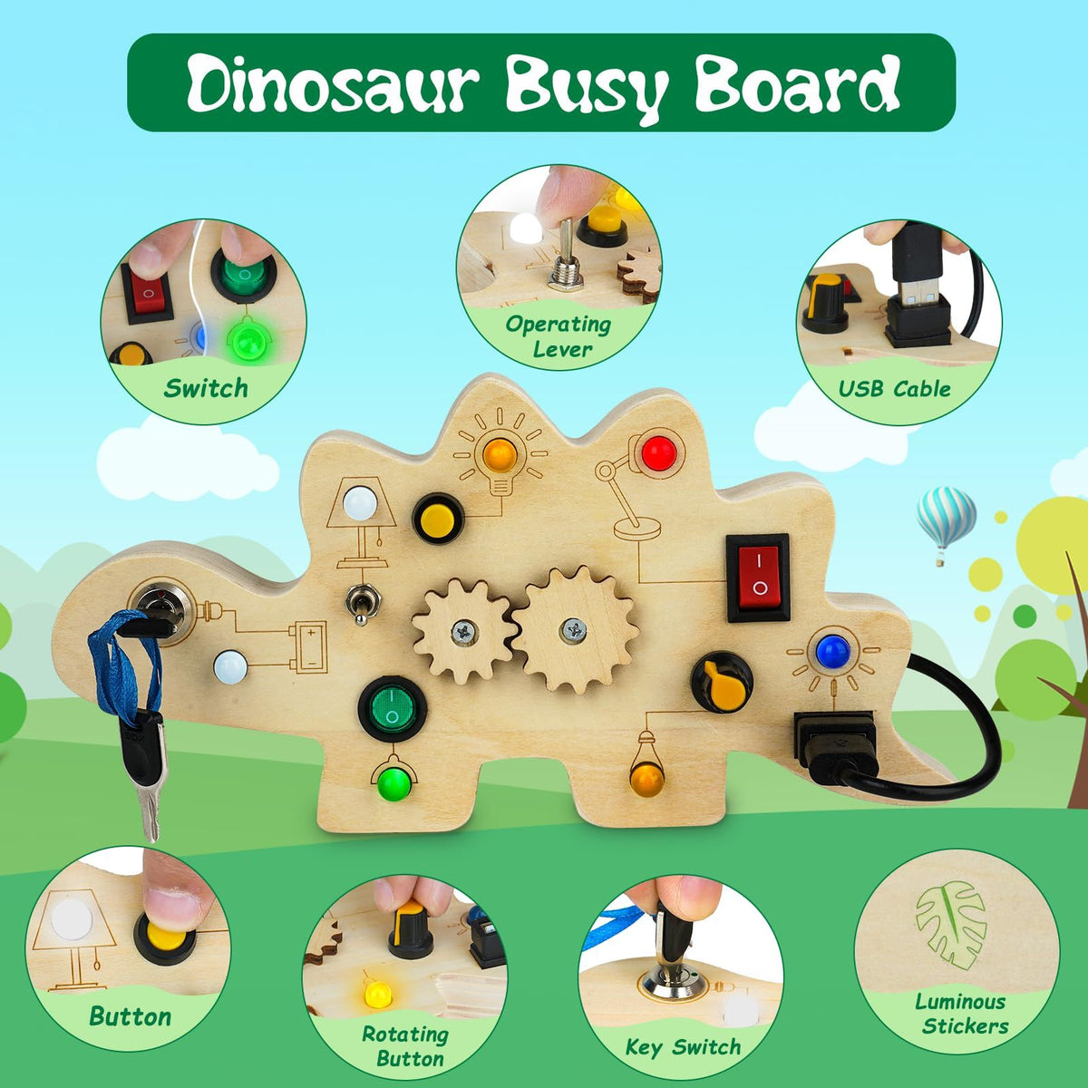Dinosaur LED Busy Board – product image 3