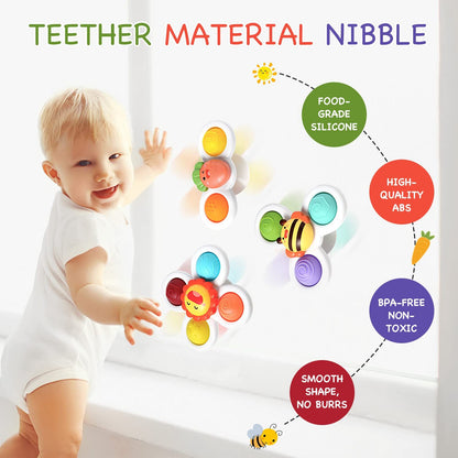 Suction Cup Sensory Spinner Toys – 3 Pack