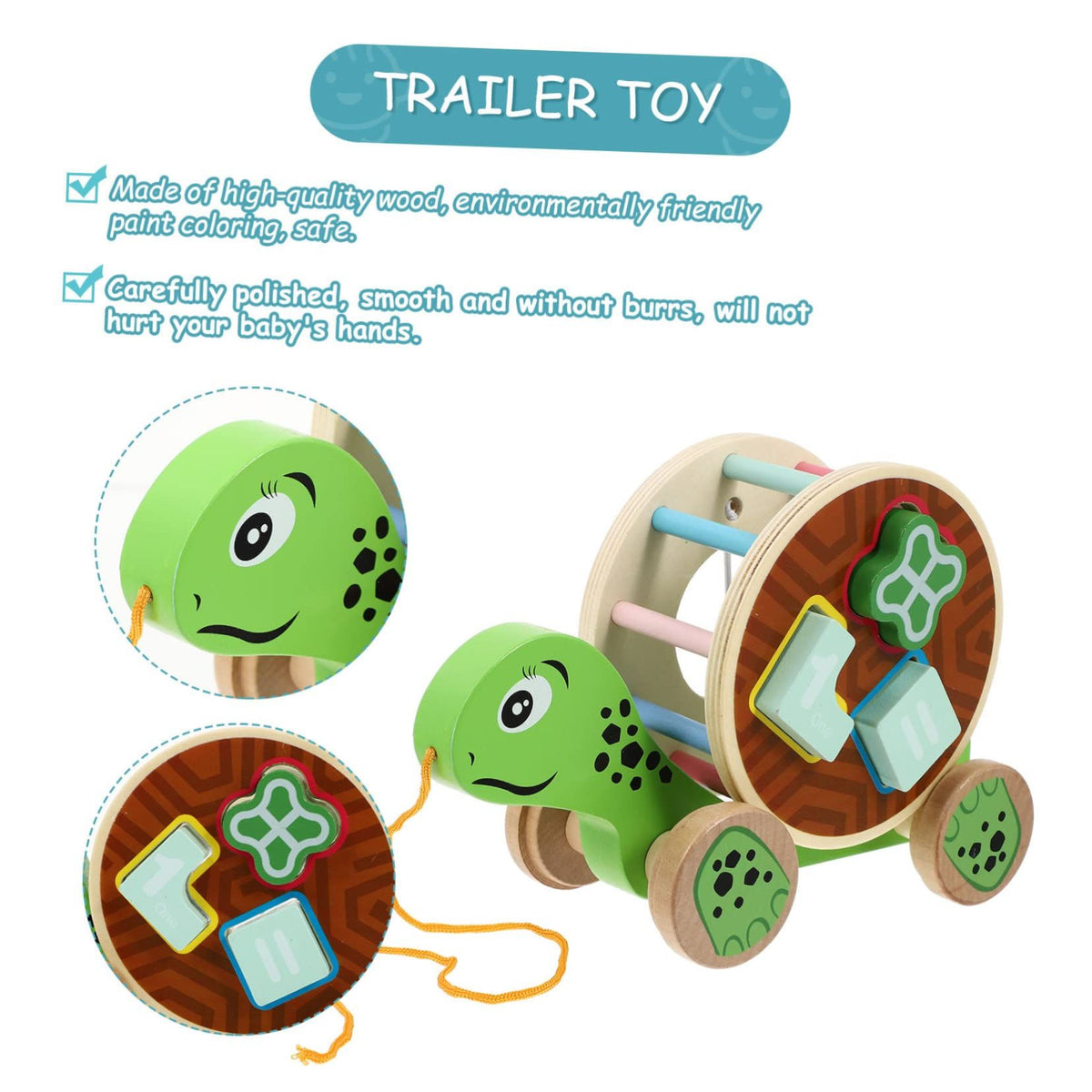 Wooden Pull-Along Shape Sorter Toy – product image 3