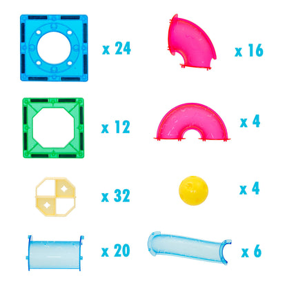 118 Pcs non-toxic STEM Educational, Durable Magnetic Tiles/Puzzle with Storage Bag