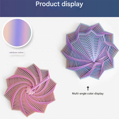 2-Pcs Laser Red Smart 3D Printed Fidget Toy - Hexagonal Illusion Folding Desk Toy for Stress Relief & Focus