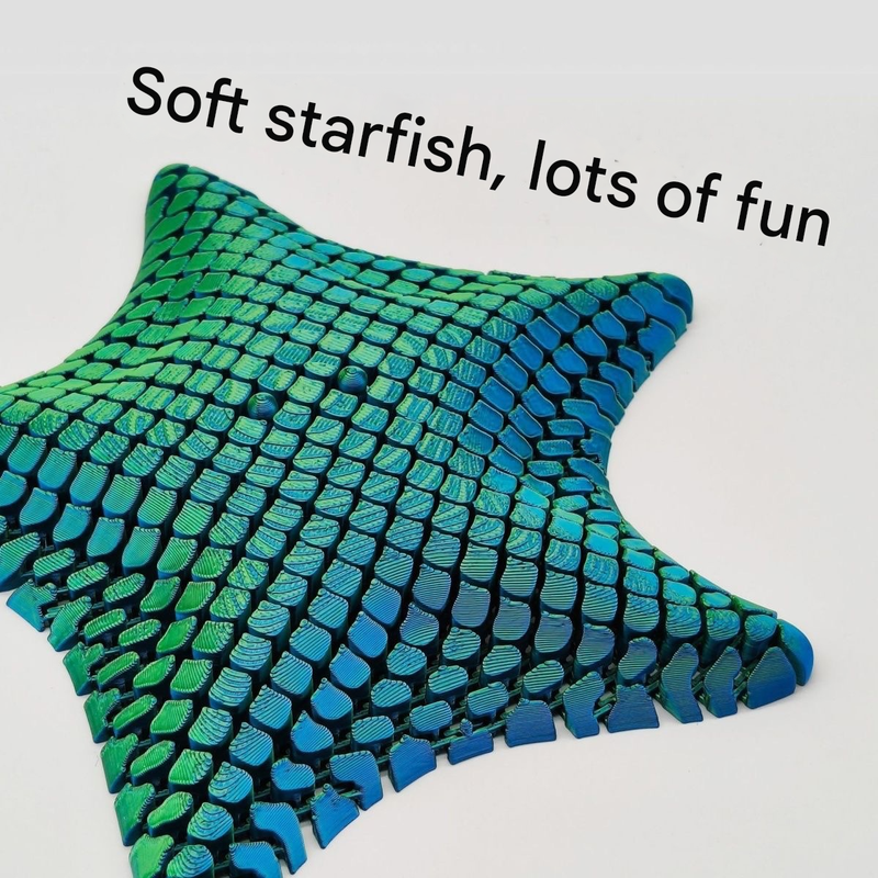 Laser Green 3D-Printed Articulated Starfish Fidget Toy for Stress Relief - Eco-Friendly 12cm Sensory Toy for Kids & Adults