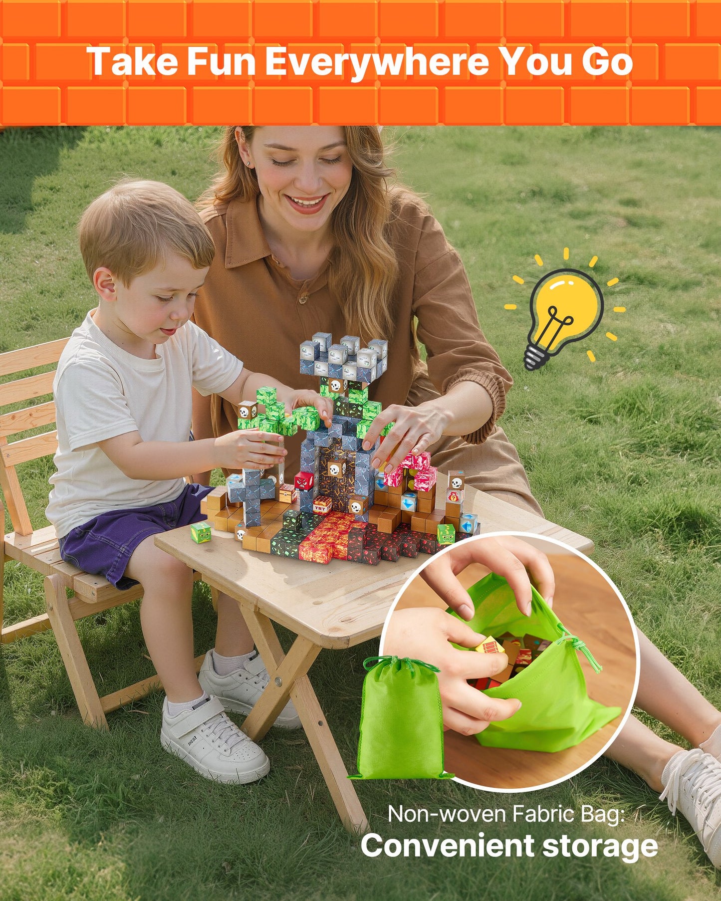 Magnetic Blocks, 150 PCS Dark Castle Set, Magnetic Building Cubes for Kids, STEM Montessori Sensory Toys for Christmas Birthday Gift, Construction Stacking Toy for 3+ Years Old Boys & Girls