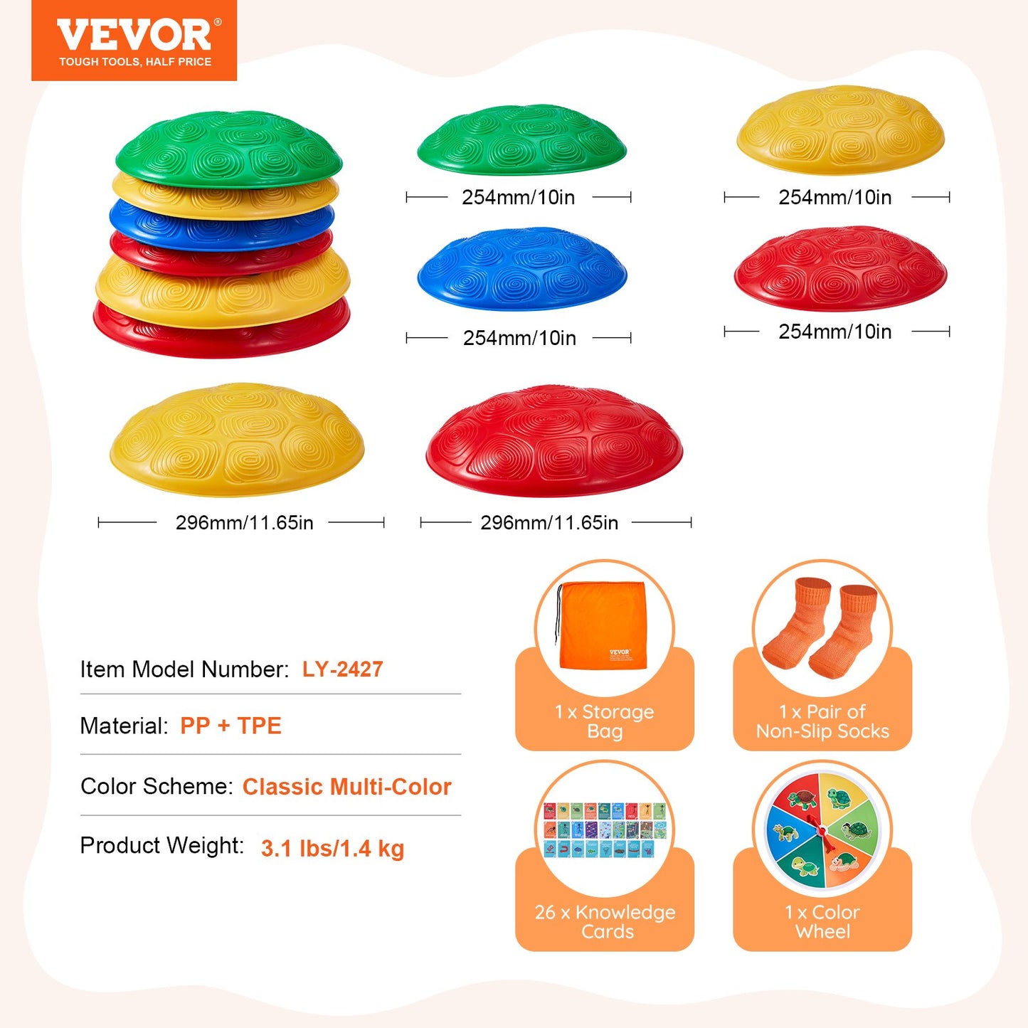 Kids Balance Stepping Stones Sensory Obstacle Course 6 PCS Outdoor Indoor