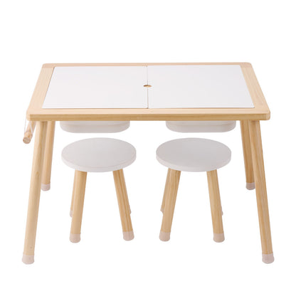 Kids Sensory Table & Chair Set Sand Water Play Table with 2 Storage Bins