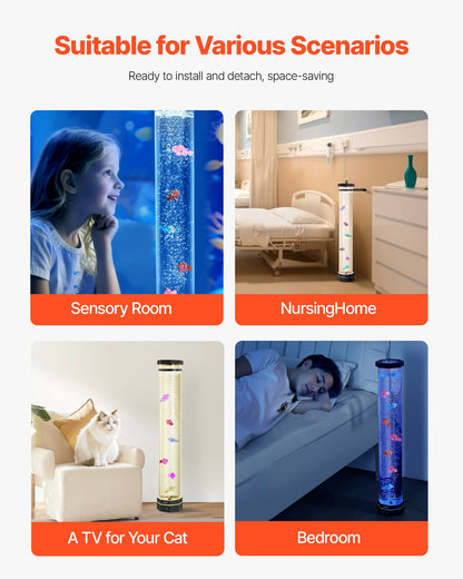 Bubble Tube Lamp 16 Color 80 cm Sensory Aquarium Lamp for Relief Calming