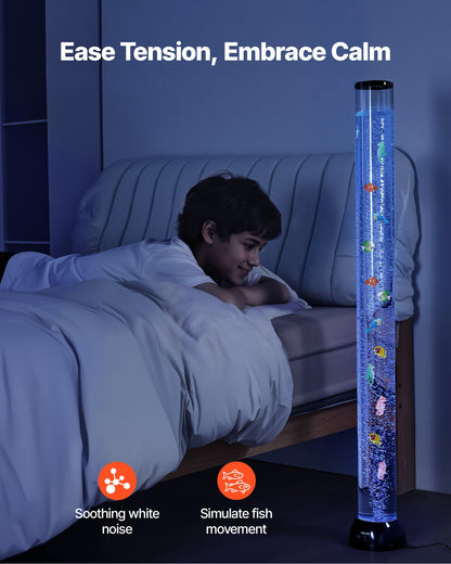 Bubble Tube Lamp 16 Color 1.2 m Sensory Aquarium Lamp for Relief Calming