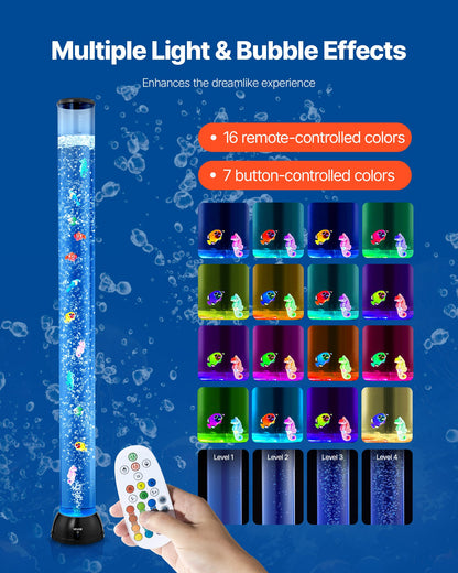 Bubble Tube Lamp 16 Color 1.2 m Sensory Aquarium Lamp for Relief Calming