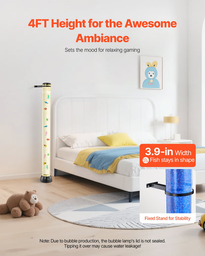 Bubble Tube Lamp 16 Color 1.2 m Sensory Aquarium Lamp for Relief Calming