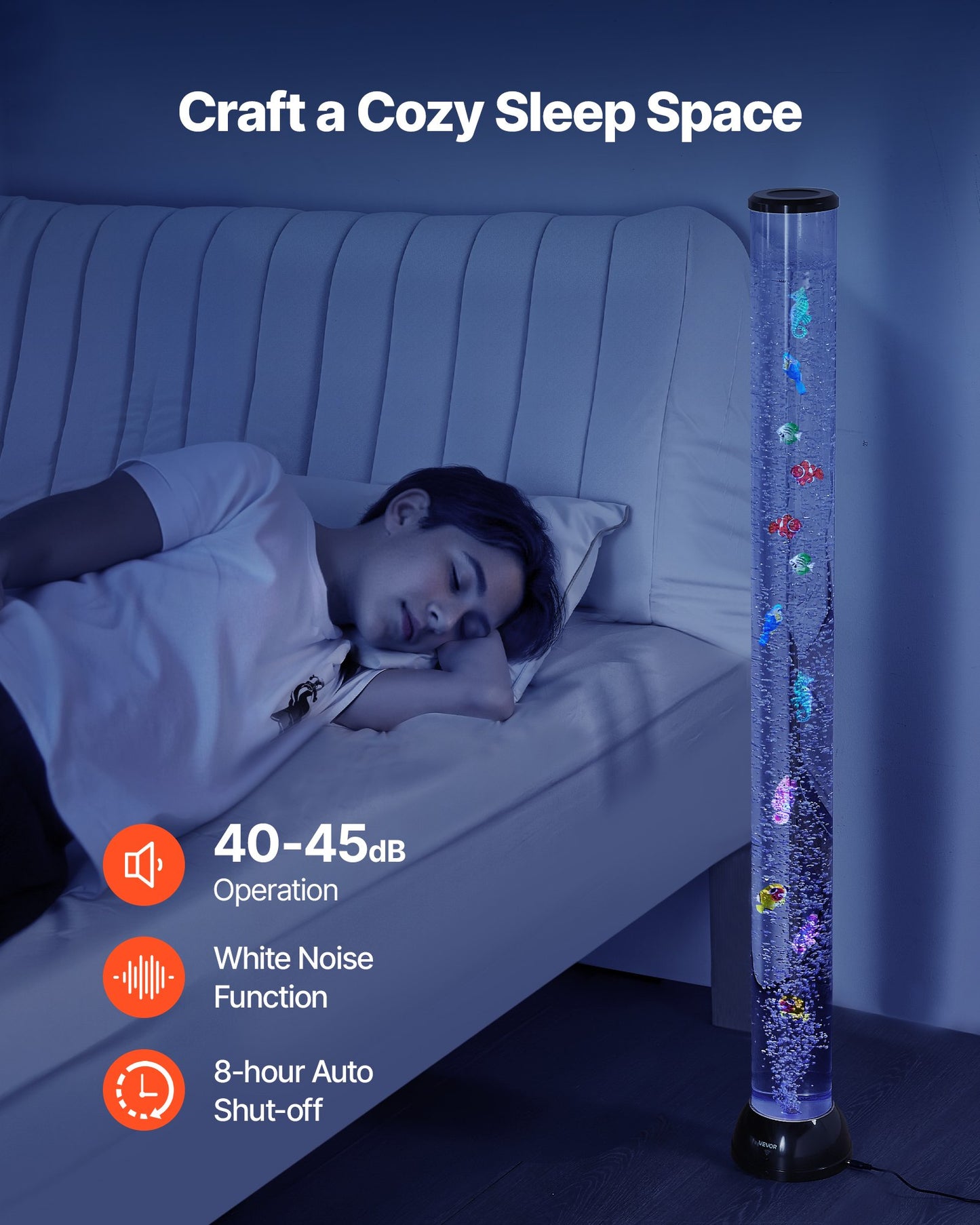 Bubble Tube Lamp 16 Color 1.2 m Sensory Aquarium Lamp for Relief Calming