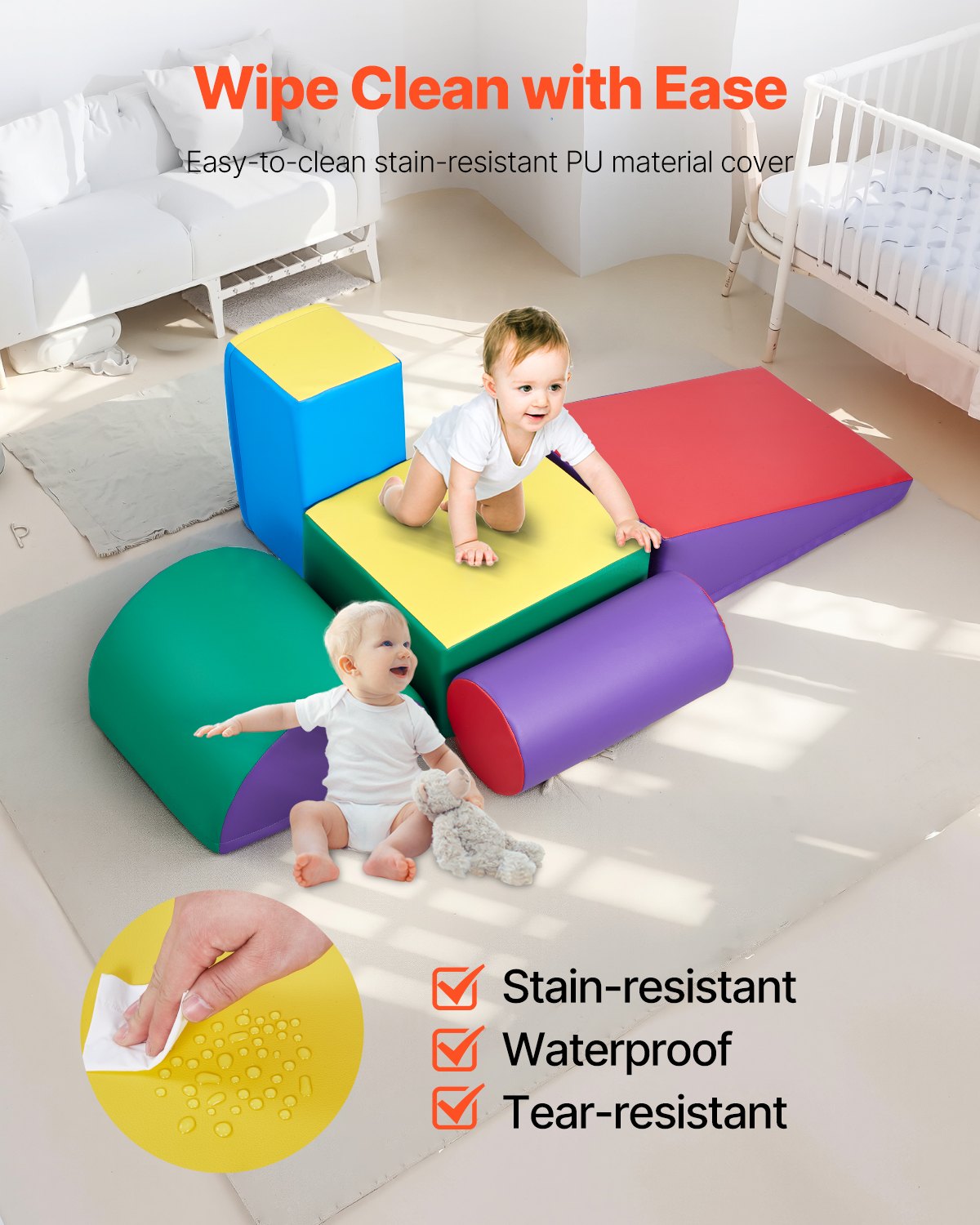 Climbing Toys 5 Piece Foam Climbing Blocks for Toddlers and Preschoolers