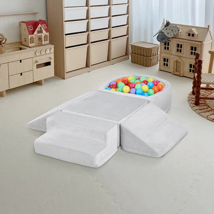 Climbing Toys, 5-Piece Set, Foam Climbing Blocks for Toddlers 6 Months to 3 Years, Baby Climbing Blocks with Ball Pit (Balls Not Included), Indoor Climb and Crawl Activity Playset for Crawling