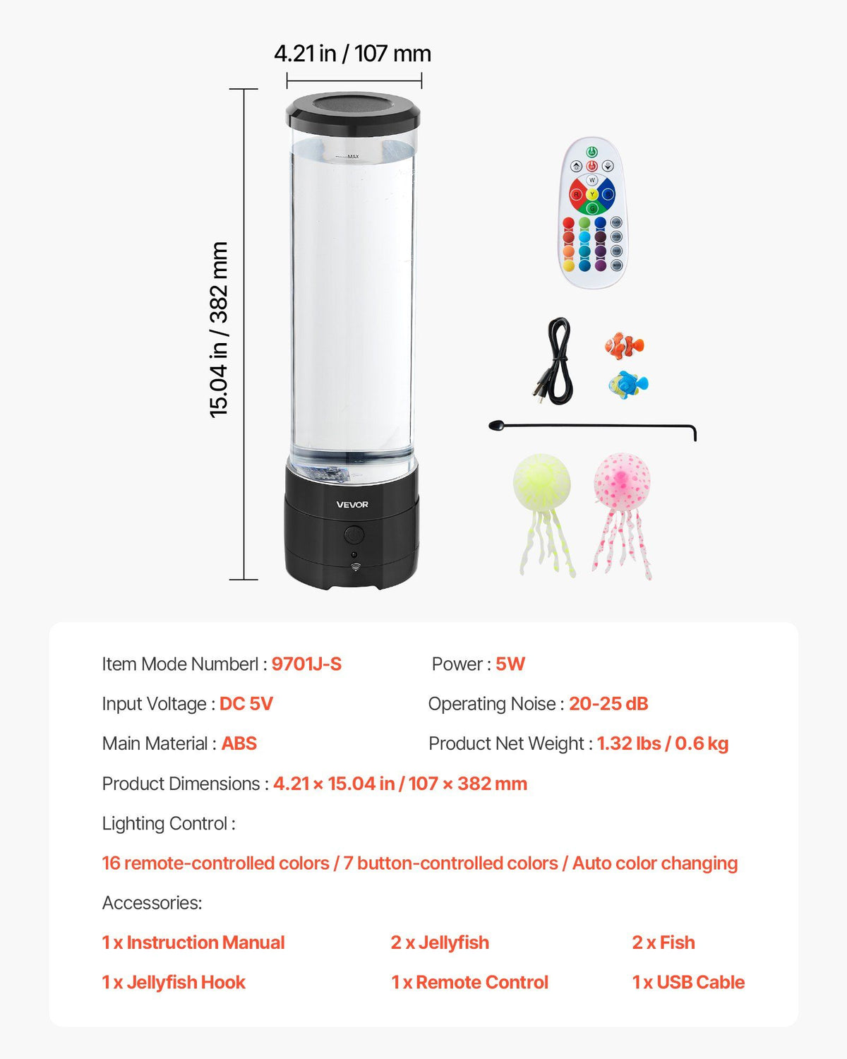 3-in-1 Sensory Bubble Tube Lamp – product image 5