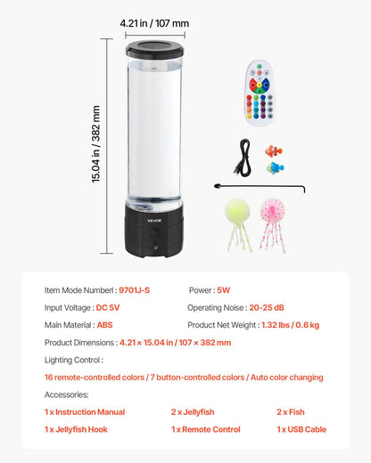 3-in-1 Sensory Bubble Tube Lamp – product image 5