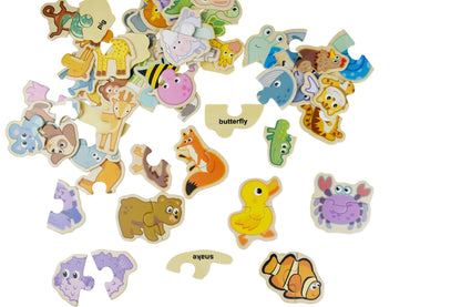 Wooden Animal Matching Puzzle – 66 Pieces