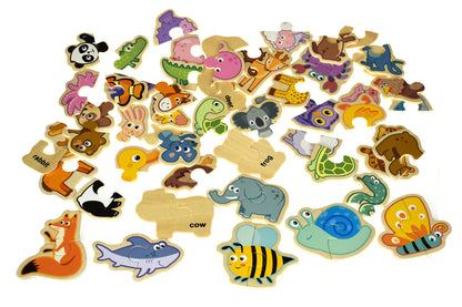 Wooden Animal Matching Puzzle – 66 Pieces