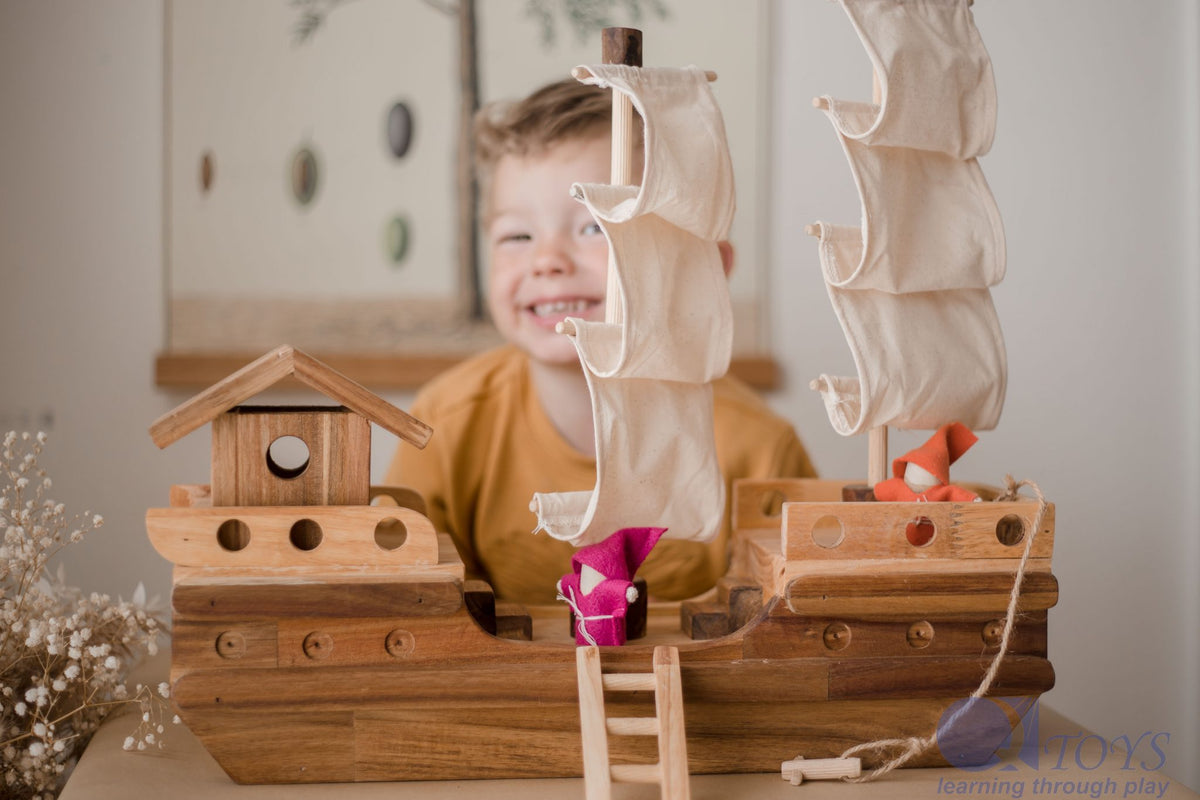 Wooden Pirate Ship | Imaginative Small World Play