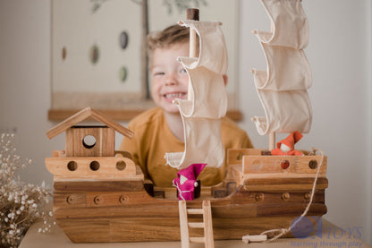 Wooden Pirate Ship | Imaginative Small World Play